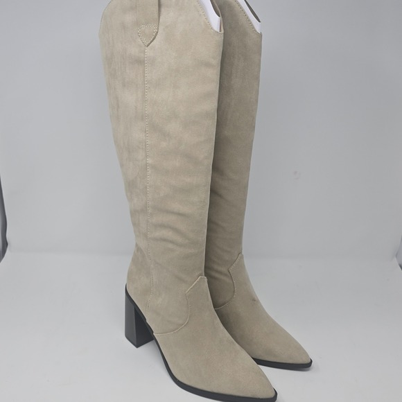 The Drop Womens Cassandra Knee-high Western Boot,clay Microsuede,size 7.5 - Picture 1 of 15